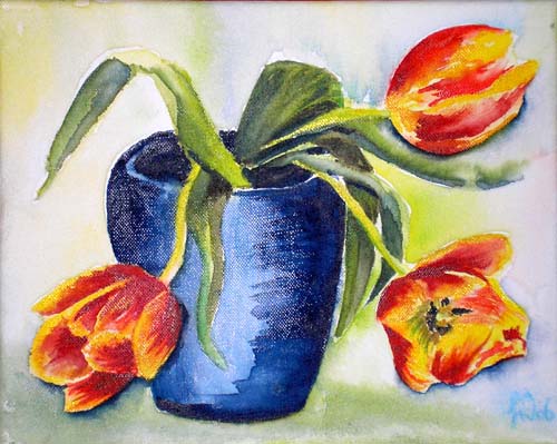 Tulpen in Vase